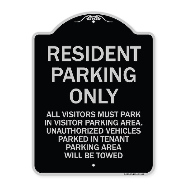 Signmission Parking Resident Parking Only Heavy-Gauge Aluminum Architectural Sign, 24" x 18", BS-1824-23358 A-DES-BS-1824-23358 - main